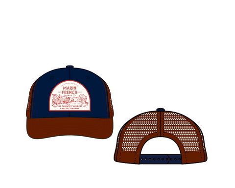 Trucker Style Hat - Navy and Maroon
